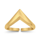 Adjustable V Shape Toe Ring For Women Band 925 Sterling Silver (8mm)