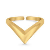 Adjustable V Shape Toe Ring For Women Band 925 Sterling Silver (8mm)