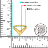 Adjustable V Shape Toe Ring For Women Band 925 Sterling Silver (8mm)