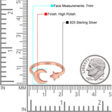 Moon & Star Toe Ring Band 925 Sterling Silver(7mm)