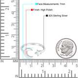 Moon & Star Toe Ring Band 925 Sterling Silver(7mm)