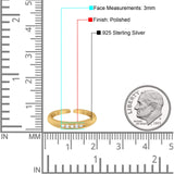 Silver Toe Ring Adjustable Simulated CZ 925 Sterling Silver (3mm)