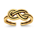 Adjustable Knot Toe Ring Band 925 Sterling Silver (7mm)