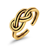 Adjustable Knot Toe Ring Band 925 Sterling Silver (7mm)