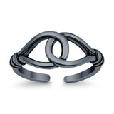 Adjustable Loop Toe Ring Band 925 Sterling Silver (7mm)