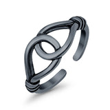 Adjustable Loop Toe Ring Band 925 Sterling Silver (7mm)