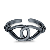 Adjustable Loop Toe Ring Band 925 Sterling Silver (7mm)