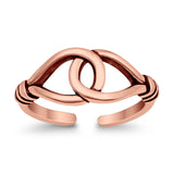 Adjustable Loop Toe Ring Band 925 Sterling Silver (7mm)