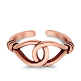 Adjustable Loop Toe Ring Band 925 Sterling Silver (7mm)