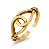 Adjustable Loop Toe Ring Band 925 Sterling Silver (7mm)