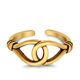 Adjustable Loop Toe Ring Band 925 Sterling Silver (7mm)