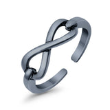 Infinity Toe Ring Band Adjustable 925 Sterling Silver (5mm)
