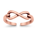 Infinity Toe Ring Band Adjustable 925 Sterling Silver (5mm)