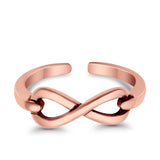 Infinity Toe Ring Band Adjustable 925 Sterling Silver (5mm)