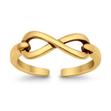 Infinity Toe Ring Band Adjustable 925 Sterling Silver (5mm)