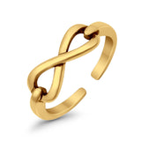 Infinity Toe Ring Band Adjustable 925 Sterling Silver (5mm)