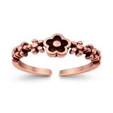 Adjustable Flowers Toe Ring Band 925 Sterling Silver For Women (5mm)