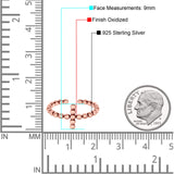 Adjustable Beaded Cross Toe Ring Band 925 Sterling Silver (9mm)