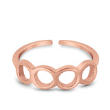 Circles Toe Ring Adjustable Band 925 Sterling Silver (4.5mm)