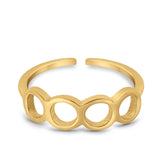 Circles Toe Ring Adjustable Band 925 Sterling Silver (4.5mm)