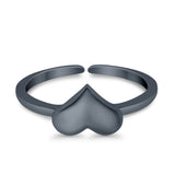 Adjustable Heart Toe Ring Band 925 Sterling Silver (6mm)