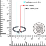 Cross Toe Ring Simulated Cubic Zirconia Adjustable 925 Sterling Silver (6mm)