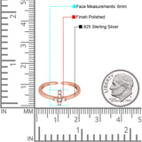 Cross Toe Ring Simulated Cubic Zirconia Adjustable 925 Sterling Silver (6mm)