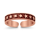 Stars Toe Ring Band Adjustable 925 Sterling Silver (4mm)
