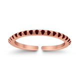 Silver Toe Ring Finish Oxidized Adjustable Band 925 Sterling Silver (1.5mm)