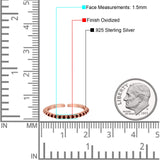 Silver Toe Ring Finish Oxidized Adjustable Band 925 Sterling Silver (1.5mm)