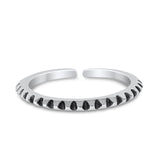 Silver Toe Ring Finish Oxidized Adjustable Band 925 Sterling Silver (1.5mm)