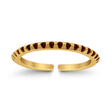 Silver Toe Ring Finish Oxidized Adjustable Band 925 Sterling Silver (1.5mm)