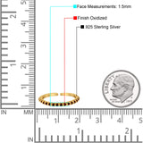 Silver Toe Ring Finish Oxidized Adjustable Band 925 Sterling Silver (1.5mm)