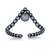 V-Shape Toe Ring Adjustable Band 925 Sterling Silver (8mm)