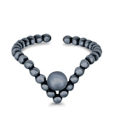 V-Shape Toe Ring Adjustable Band 925 Sterling Silver (8mm)