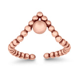 V-Shape Toe Ring Adjustable Band 925 Sterling Silver (8mm)