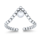 V-Shape Toe Ring Adjustable Band 925 Sterling Silver (8mm)