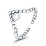 V-Shape Toe Ring Adjustable Band 925 Sterling Silver (8mm)