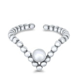 V-Shape Toe Ring Adjustable Band 925 Sterling Silver (8mm)