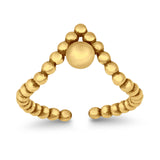 V-Shape Toe Ring Adjustable Band 925 Sterling Silver (8mm)