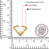 V-Shape Toe Ring Adjustable Band 925 Sterling Silver (8mm)