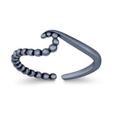 Wave Toe Ring Adjustable Band 925 Sterling Silver (5mm)