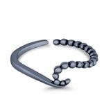 Wave Toe Ring Adjustable Band 925 Sterling Silver (5mm)