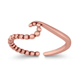 Wave Toe Ring Adjustable Band 925 Sterling Silver (5mm)