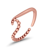Wave Toe Ring Adjustable Band 925 Sterling Silver (5mm)
