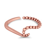 Wave Toe Ring Adjustable Band 925 Sterling Silver (5mm)