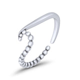 Wave Toe Ring Adjustable Band 925 Sterling Silver (5mm)