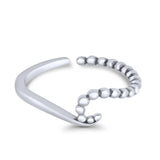 Wave Toe Ring Adjustable Band 925 Sterling Silver (5mm)