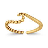 Wave Toe Ring Adjustable Band 925 Sterling Silver (5mm)