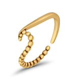 Wave Toe Ring Adjustable Band 925 Sterling Silver (5mm)